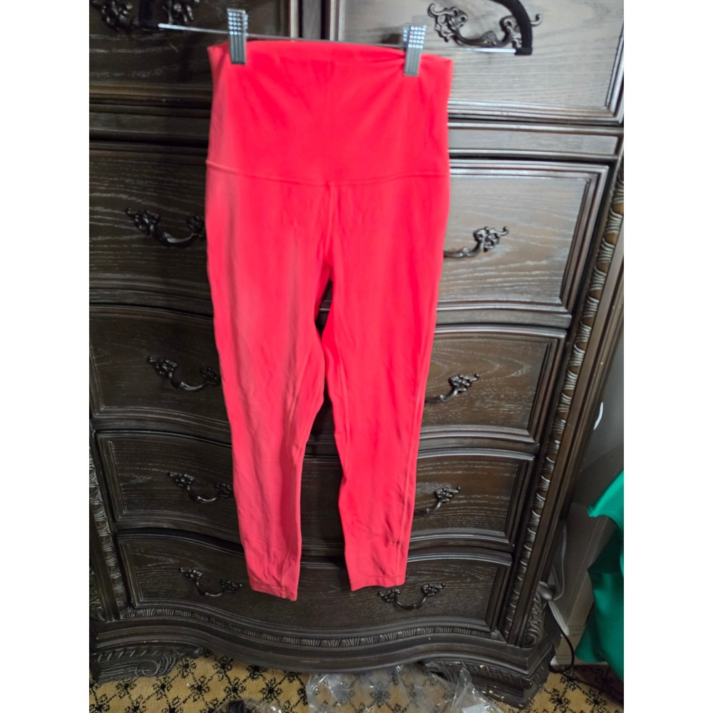 Lululemon Align High-Rise Pant 25 Nulu Yoga Leggings Pink Red Coral Size 4